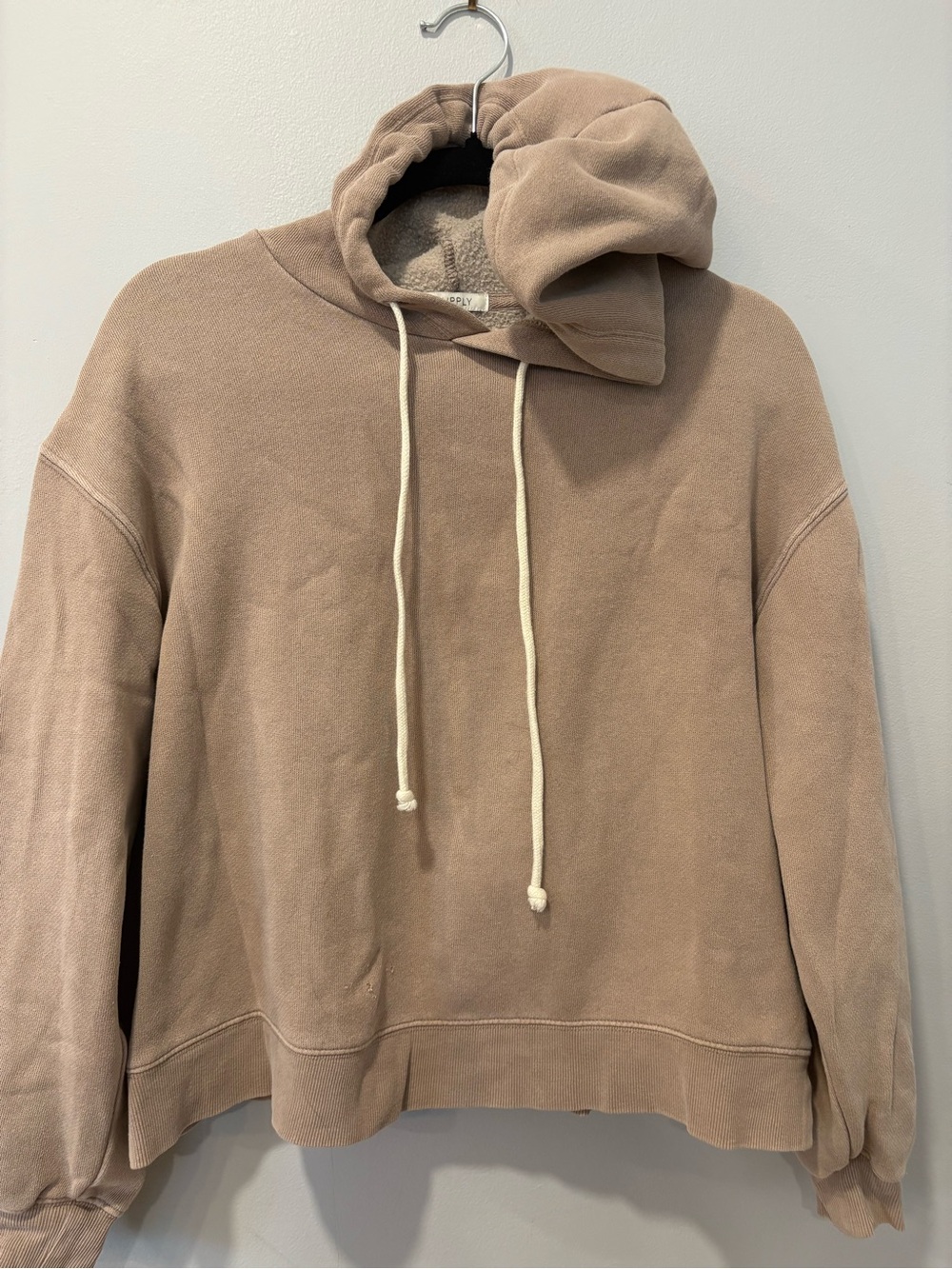 Z Supply Plush Fleece Hoodie in Light Taupe